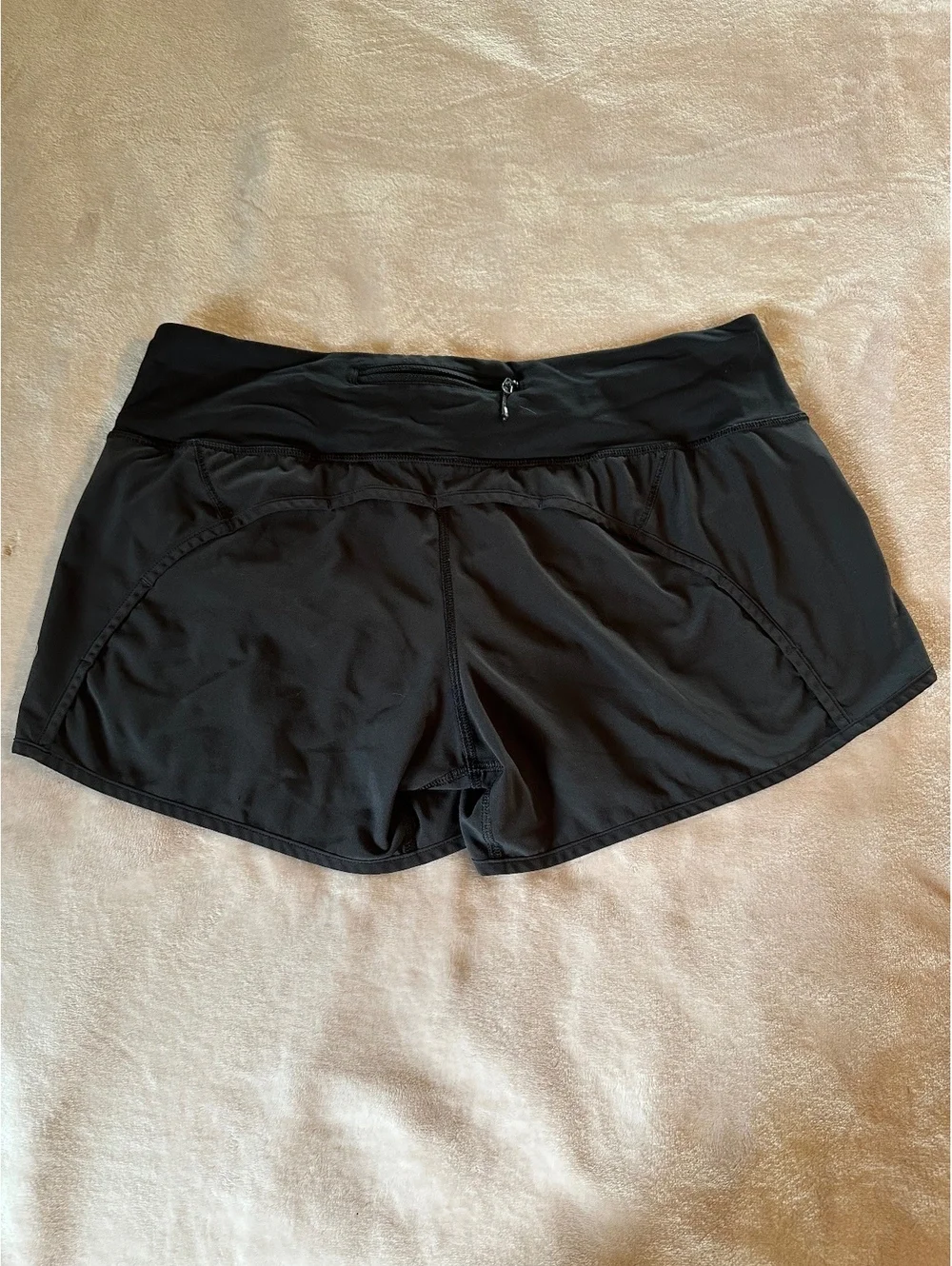 Lululemon Black Athletic Running Shorts with Back Zip Pocket – Size 10